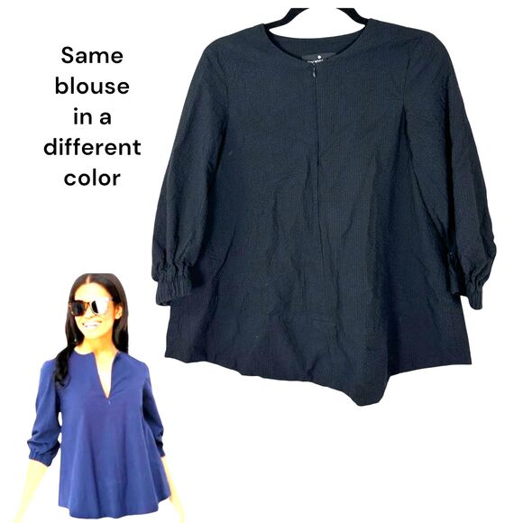 Pomander Place Tuckernuck Kieran Seersucker Blouse Black Size Small - Picture 1 of 9
